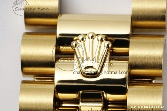 AAA Replica Watches 904L A2836 Green Gain Bracelet EasyMatch YG on V Roman 40 JDF DayDate Dial Markers Weight Steel 1822 President 0109